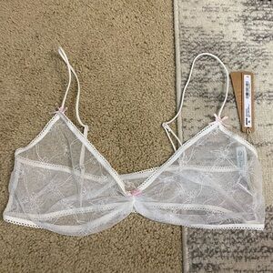 Skims Spring scoop White Lace Bralette